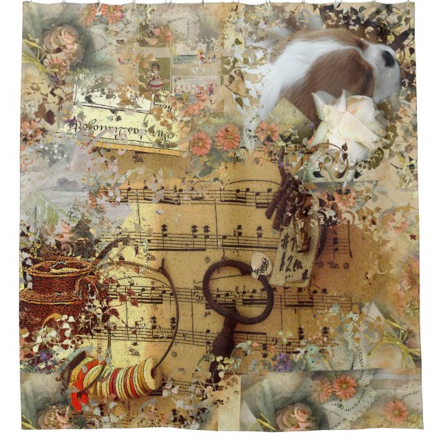 Cavalier King Charles Spaniel, Blenheim Duschvorhang (Vorderseite)