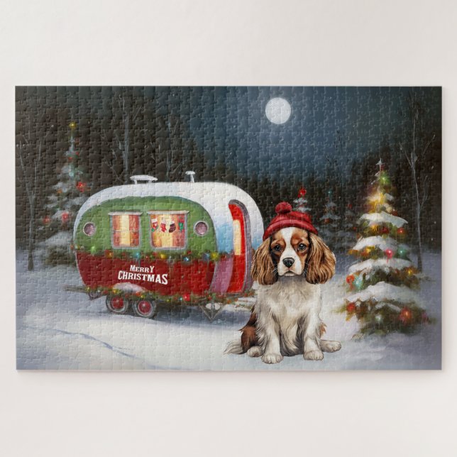 Cavalier King Charles Spaniel Caravan Weihnachten (Horizontal)