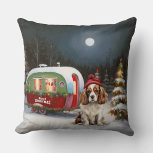 Cavalier King Charles Spaniel Caravan Weihnachten Kissen