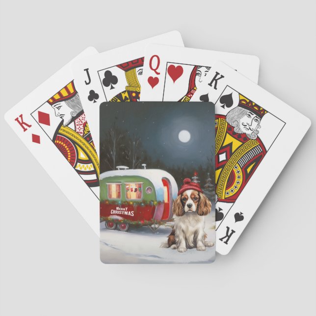 Cavalier King Charles Spaniel Caravan Weihnachten Spielkarten (Rückseite)