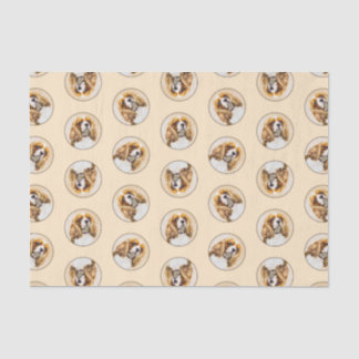 Cavalier King Charles Spaniel Cav Dog Art Malerei Seidenpapier
