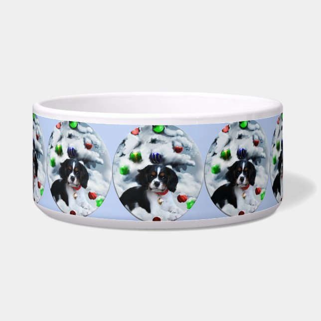 Cavalier King Charles Spaniel Christmas Dog Bowl Napf (Vorderseite)