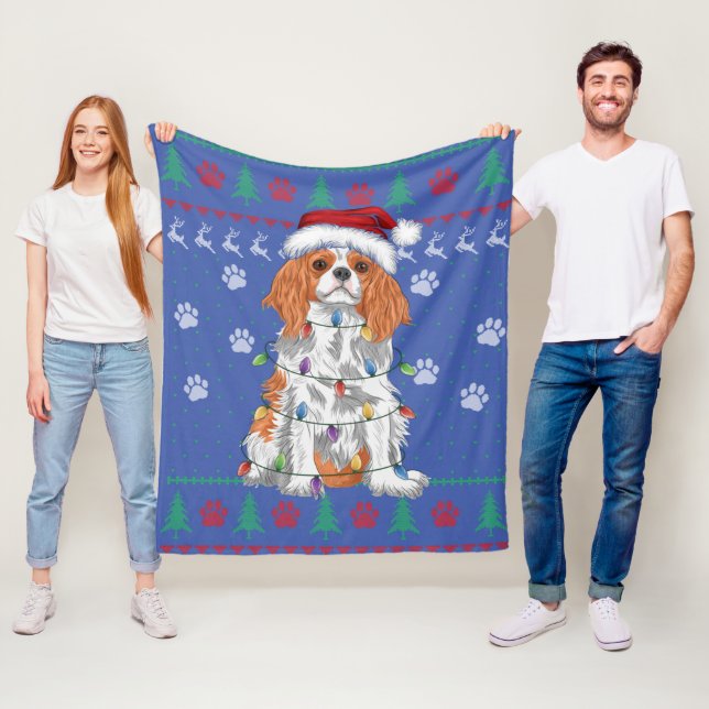 Cavalier King Charles Spaniel Christmas Ugly Sweat Fleecedecke (Beispiel)