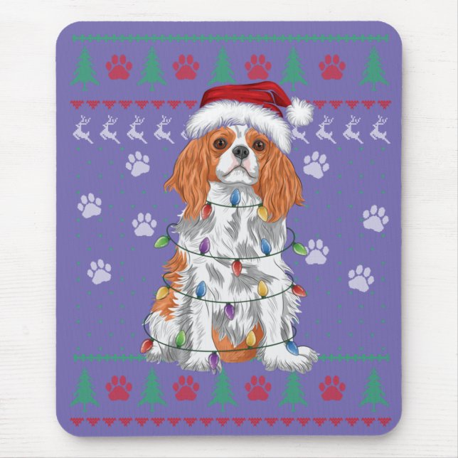 Cavalier King Charles Spaniel Christmas Ugly Sweat Mousepad (Vorne)