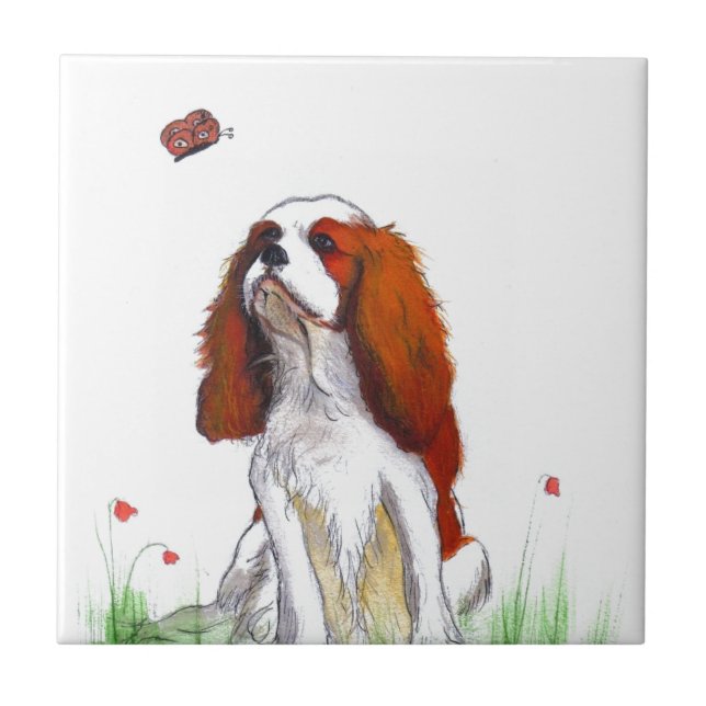 Cavalier King Charles Spaniel CKC Fliese (Vorderseite)
