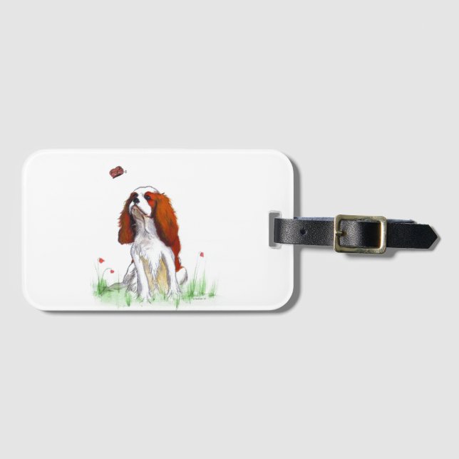 Cavalier King Charles Spaniel CKC Welpenhund Gepäckanhänger (Vorderseite (Horizontal))