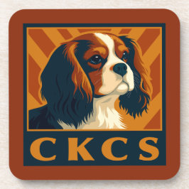 Cavalier King Charles Spaniel CKCS Retro Getränkeuntersetzer