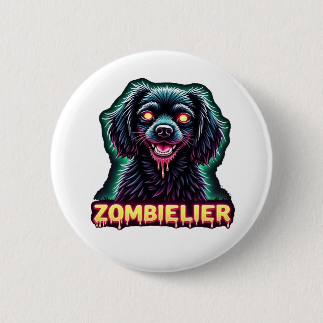 Cavalier King Charles Spaniel CKCS Zombie Dog Hall Button (Vorderseite)