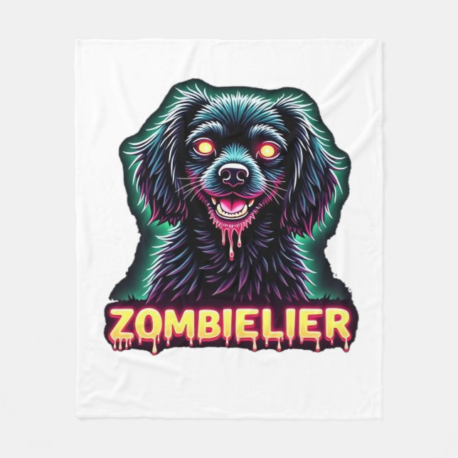 Cavalier King Charles Spaniel CKCS Zombie Dog Hall Fleecedecke (Vorderseite)