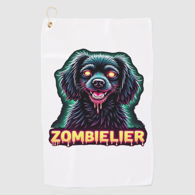 Cavalier King Charles Spaniel CKCS Zombie Dog Hall Golfhandtuch (Vorderseite)