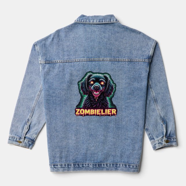 Cavalier King Charles Spaniel CKCS Zombie Dog Hall Jeansjacke (Rückseite)