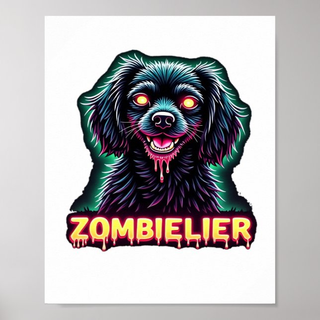 Cavalier King Charles Spaniel CKCS Zombie Dog Hall Poster (Vorne)