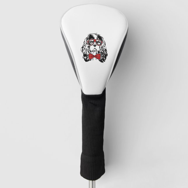 Cavalier King Charles Spaniel cleverer Hund Golf Headcover (Vorderseite)