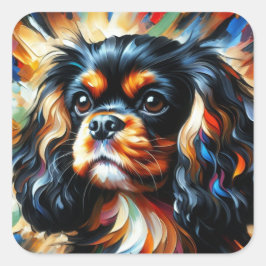Cavalier King Charles Spaniel Dog Acrylic Print Quadratischer Aufkleber