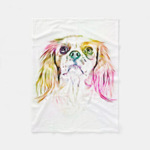 Cavalier King Charles Spaniel Dog Art Painting Fleecedecke