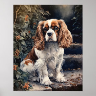 Cavalier King Charles Spaniel Dog Art Print Poster