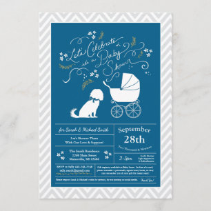 Cavalier King Charles Spaniel Dog Baby Shower Boy Einladung