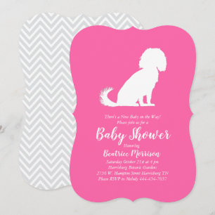 Cavalier King Charles Spaniel Dog Baby Shower Girl Einladung