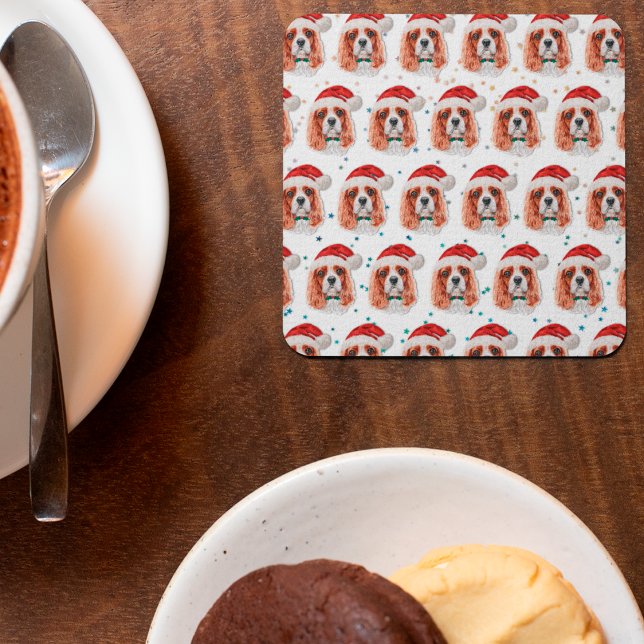 Cavalier King Charles Spaniel Dog Breed Christmas Rechteckiger Pappuntersetzer (Von Creator hochgeladen)