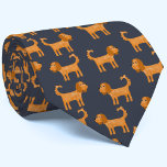Cavalier King Charles Spaniel Dog Krawatte<br><div class="desc">Niedliche Ruby Cavalier King Charles Spaniel Hund Design auf einem dunkelkohlegrauen Hintergrund,  sicher zu machen,  alle Tiere Liebhaber Lächeln. Originelle Kunst von Nic Squirrell.</div>