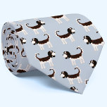 Cavalier King Charles Spaniel Dog Krawatte<br><div class="desc">Niedliche Tricolor Cavalier King Charles Spaniel Hund Design auf einem blauen Hintergrund,  sicher zu machen,  Tiere Liebhaber Lächeln. Originelle Kunst von Nic Squirrell.</div>
