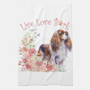 Cavalier King Charles Spaniel Dog Mama Floral Geschirrtuch
