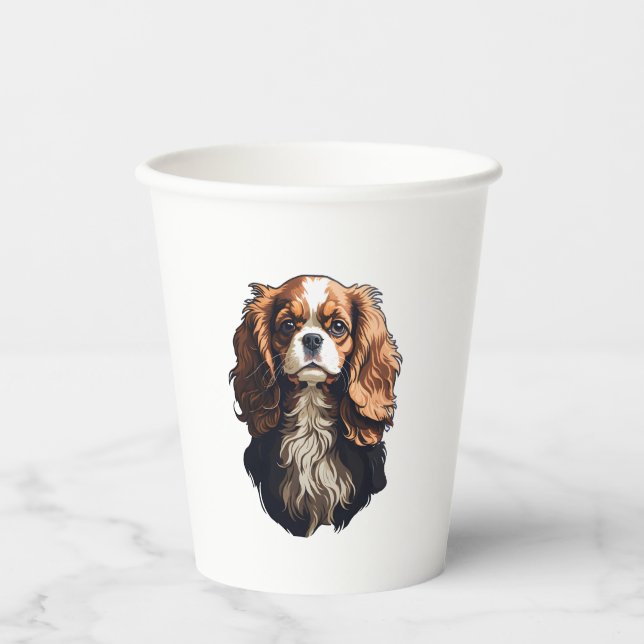 Cavalier King Charles Spaniel dog Pappbecher (Vorderseite)