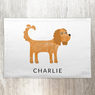 Cavalier King Charles Spaniel Dog Personalisiert Stofftischset