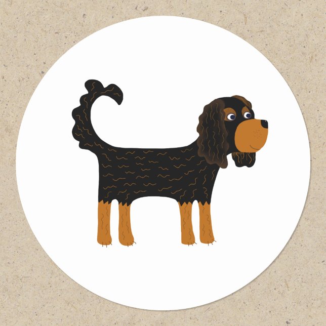 Cavalier King Charles Spaniel Dog Runder Aufkleber (Fun Cavalier King Charles Spaniel dog stickers)