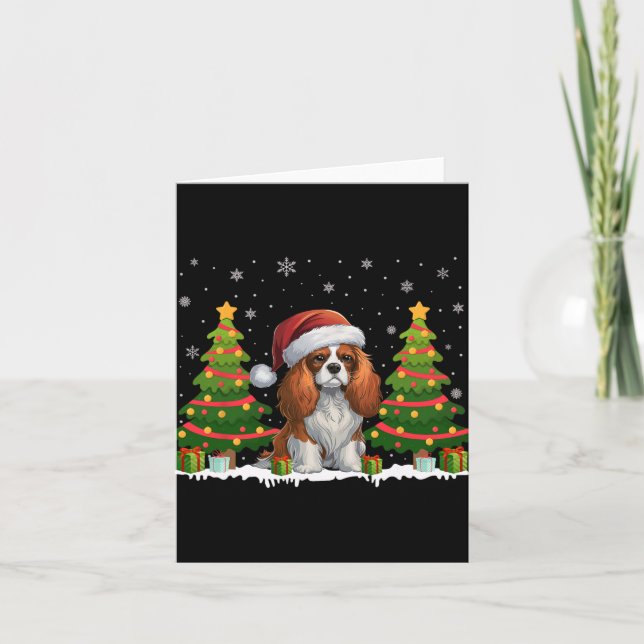 Cavalier King Charles Spaniel Dog Santa Christmas Karte (Vorderseite)