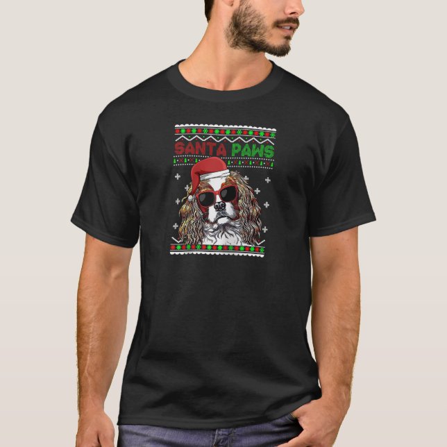 Cavalier King Charles Spaniel Dog Santa Funny Chri T-Shirt (Vorderseite)