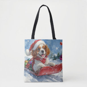 Cavalier King Charles Spaniel Dog Sledge Weihnacht Tasche