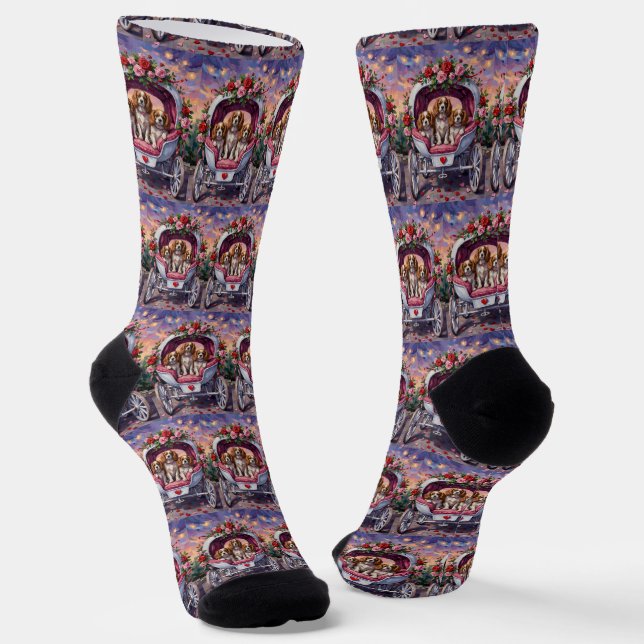 Cavalier King Charles Spaniel Dog Valentine's Day Socken (Gewinkelt)