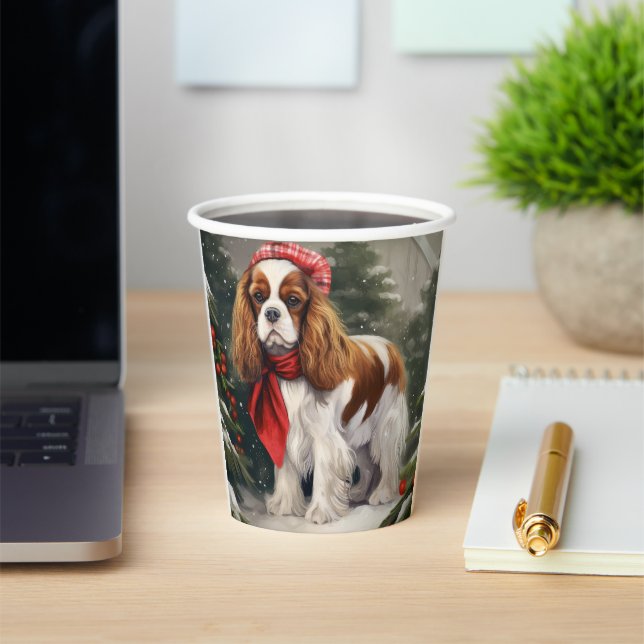 Cavalier King Charles Spaniel Dog Weihnachten Pappbecher (InSitu)