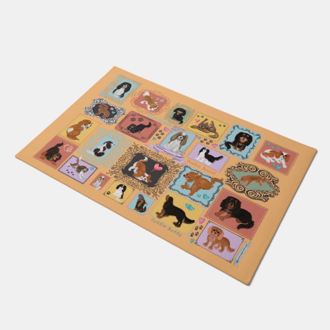 Cavalier King Charles Spaniel Door Mat Fußmatte (Schrägansicht)
