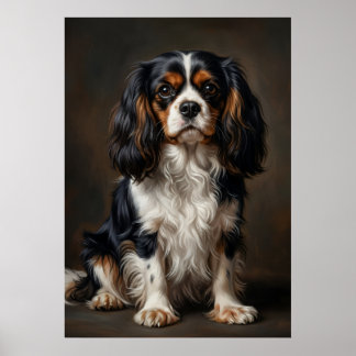 Cavalier King Charles Spaniel Dunkles Portrait Pos Poster