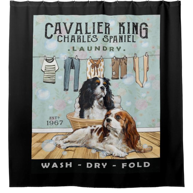 Cavalier King Charles Spaniel Duschvorhang (Vorderseite)