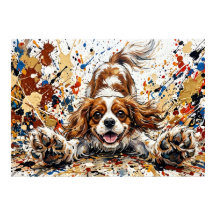 Cavalier King Charles Spaniel Farbklecks-Kunst P