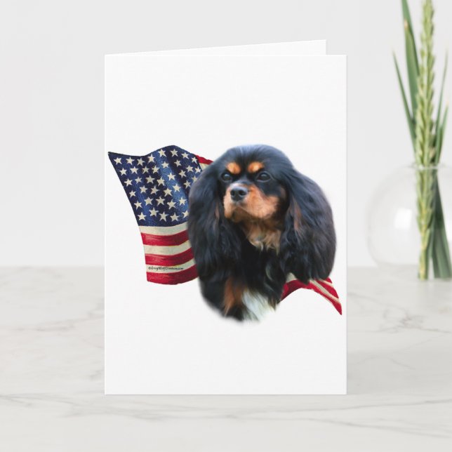 Cavalier King Charles Spaniel Flag Feiertagskarte (Vorderseite)