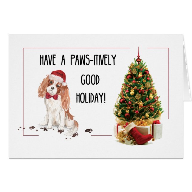 Cavalier King Charles Spaniel Funny Christmas Dog (Vorderseite (Horizontal))