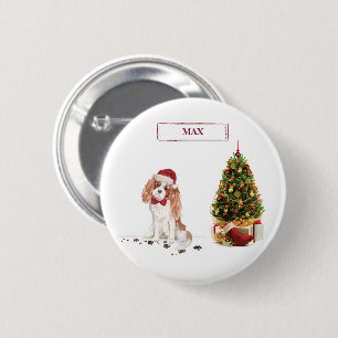 Cavalier King Charles Spaniel Funny Christmas Dog Button