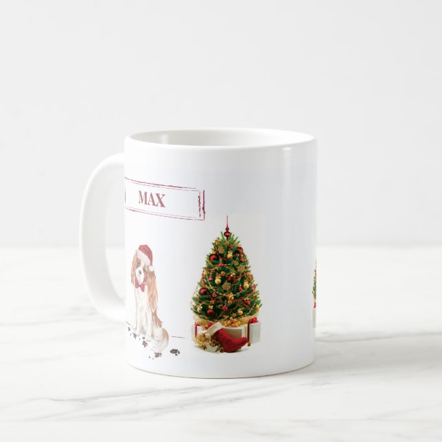 Cavalier King Charles Spaniel Funny Christmas Dog Kaffeetasse (Vorderseite Links)
