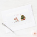 Cavalier King Charles Spaniel Funny Christmas Dog Rechteckiger Aufkleber<br><div class="desc">Diese besondere Rasse,  Cavalier König Charles Spaniel ist bereit für Weihnachten. Mit lustigen Accessoires und verlassend Pfotendrucken gewinnt es Sie mit Schuss. Perfektes Geschenk für den Hundeliebhaber.</div>