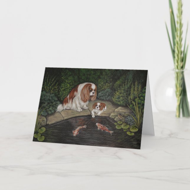 Cavalier King charles Spaniel Grußkarte Karte (Vorderseite)
