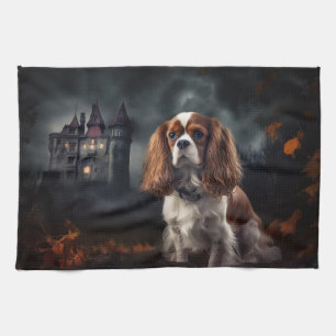Cavalier King Charles Spaniel Halloween Beängstige Geschirrtuch