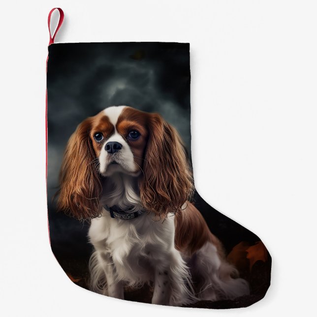Cavalier King Charles Spaniel Halloween Beängstige Kleiner Weihnachtsstrumpf (Vorderseite)