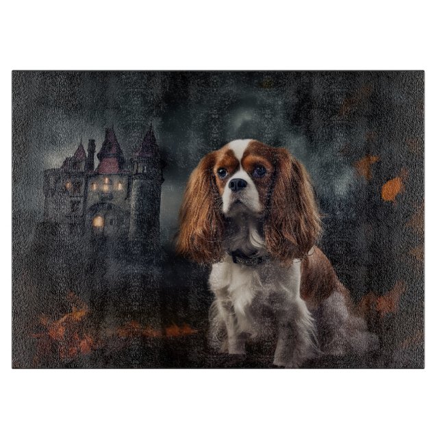 Cavalier King Charles Spaniel Halloween Beängstige Schneidebrett (Vorderseite)
