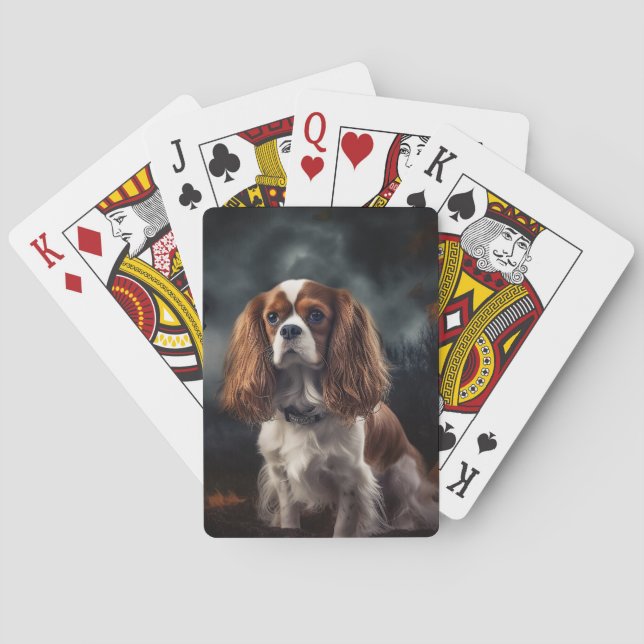 Cavalier King Charles Spaniel Halloween Beängstige Spielkarten (Rückseite)