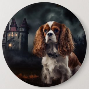 Cavalier King Charles Spaniel Halloween Gruselig Button
