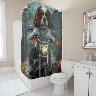 Cavalier King Charles Spaniel Halloween Gruselig Duschvorhang
